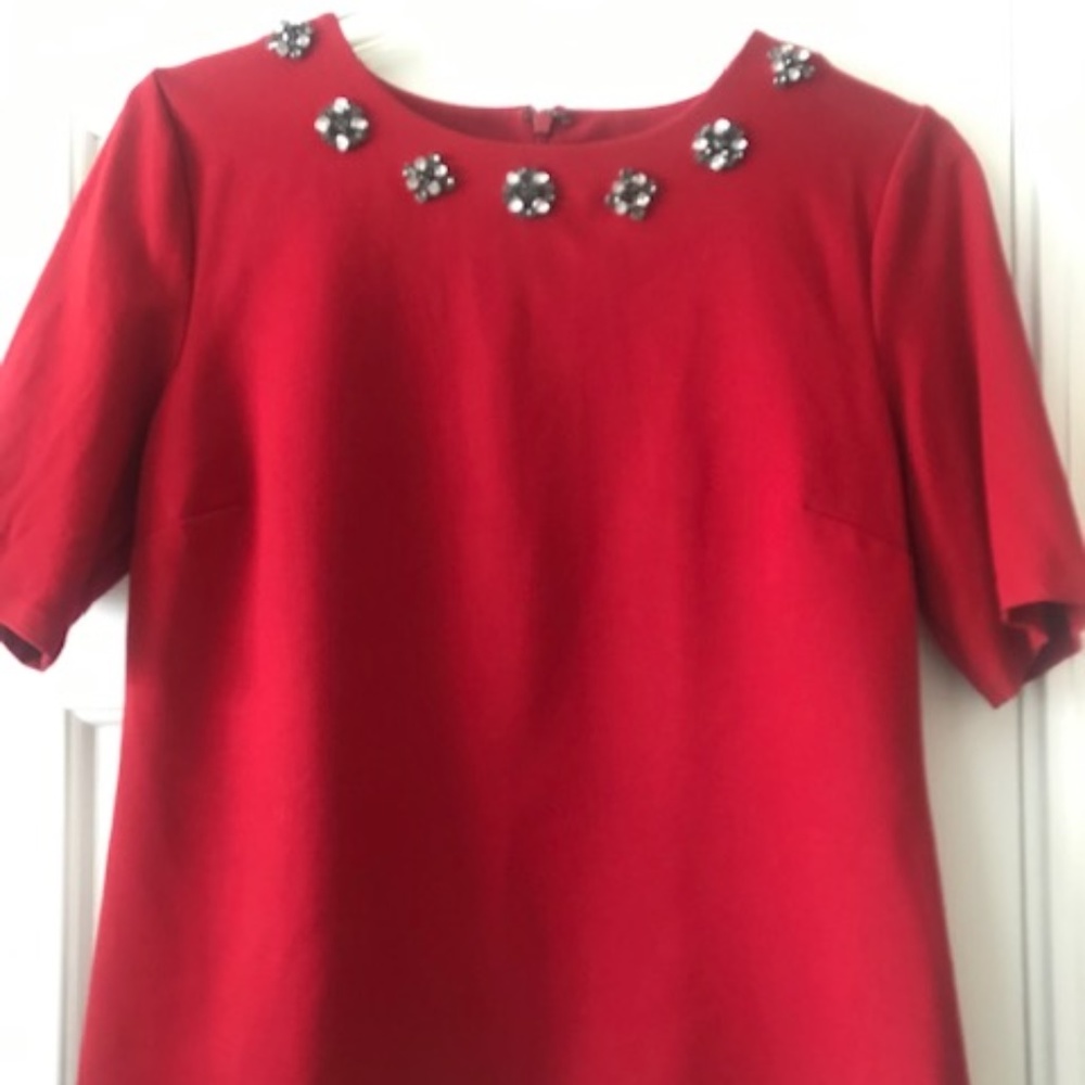 Talbots red sweater with beads